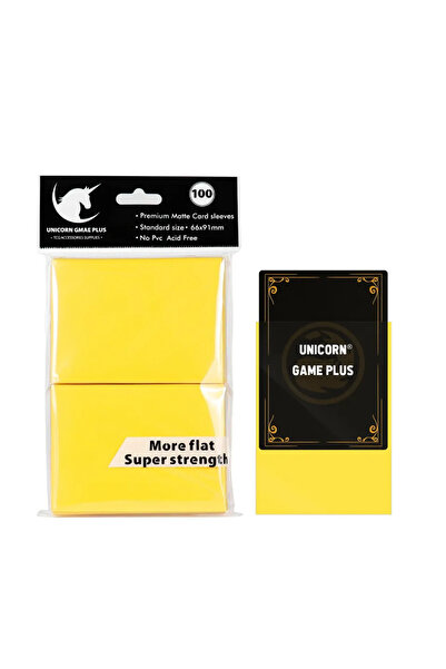 Choice19 Yellow 100PCS Matte Standard Size Card Sleeves 66x91mm TCG Trading C...
