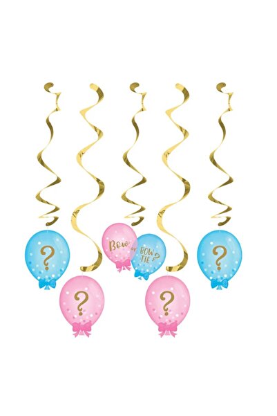 Creative Converting بالونات كشف جنس المولود، زينة متدلية، 5 قطع