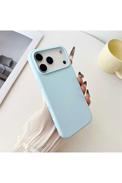 Choice38 جراب مغناطيسي رفيع من السيليكون السائل باللون الأزرق السماوي لهاتف i...