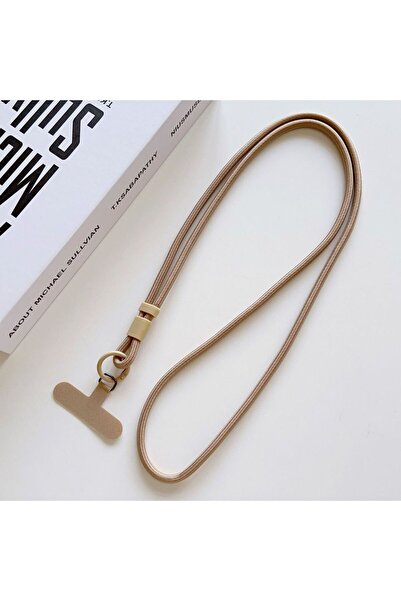 Choice17 حمالة موبايل ملونة بيج شخصية، حزام كتف طويل مائل.