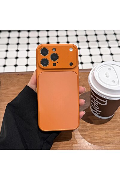 Choice87 غلاف هاتف برتقالي اللون مزود بنافذة عرض مكبرة فورية لهاتف iPhone 14 ...