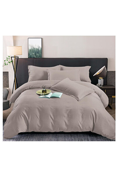 FIONNA.RO Satin Cotton Damask Type 1 Person Linen - Purple Grey