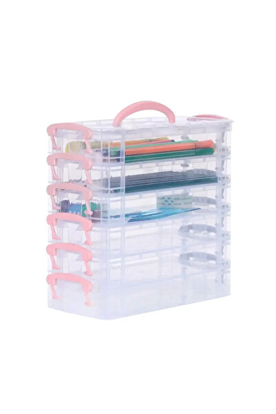 choice2 pink-6-layer 3/6-layer Paintbrush Box Watercolor Detachable Pen Stora...