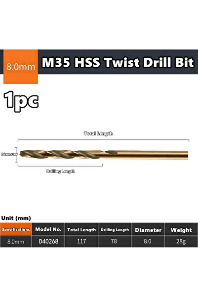 Choice22 1pc 8mm 1mm-14mm 1pc/10pcs Cobalt Drill Bits For Metal Wood Working ...