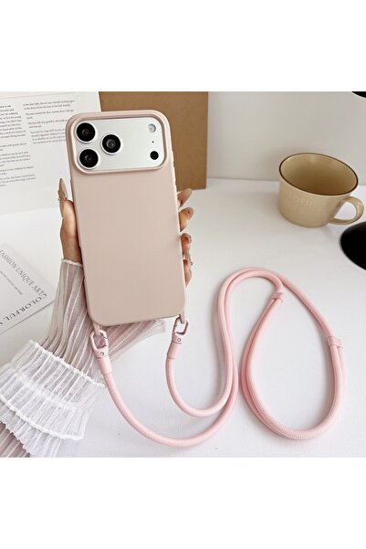 Choice25 جراب رسمي وردي اللون مزود بحبل تعليق لهاتف iPhone 17 Pro Max، متوافق...
