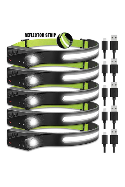 choice2 بطارية مدمجة، شريط عاكس، 5 قطع، مصباح أمامي بمستشعر، مصباح LED أمامي،...