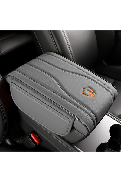 choice2 Gray PU Leather Memory Foam Armrest Box Booster Cushion Dual Side Sto...