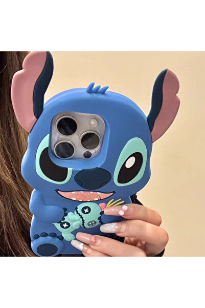 Choice9 غلاف هاتف ديزني أزرق بتصميم أذن كبيرة لشخصيتي ستيتش وليلو، متوافق مع ...