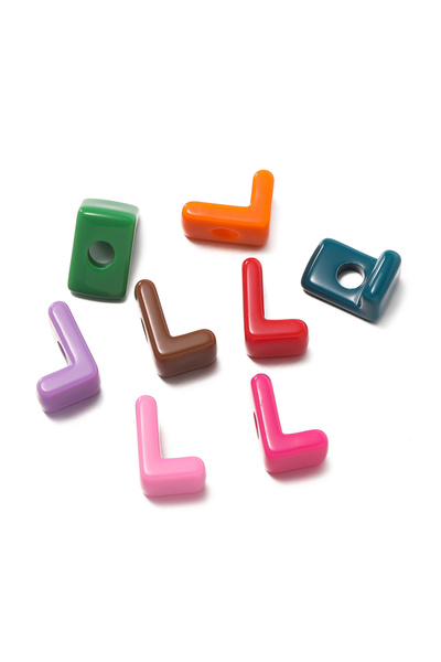 Choice5 L 10pcs/Lot Acrylic Letter Large Hole Beads Charm Loose Spacer Bead f...