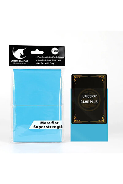 Choice13 Azure 100PCS 66x91mm Matte Standard Size Card Sleeves TCG Trading Ca...