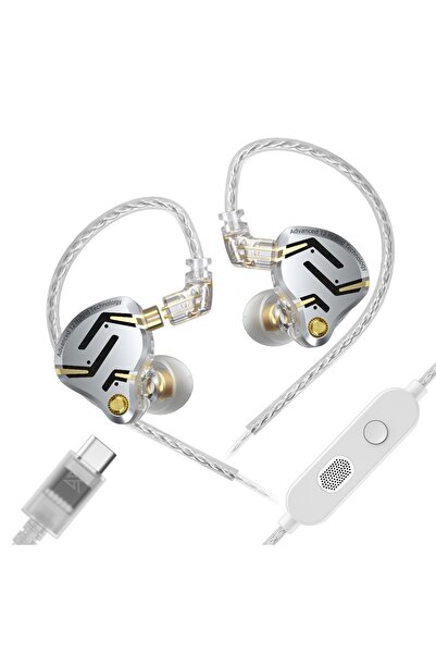 Choice Silver mic typec KZ ZS12 PRO 2 1DD+5BA Flagship-Grade Super Linear Hyb...