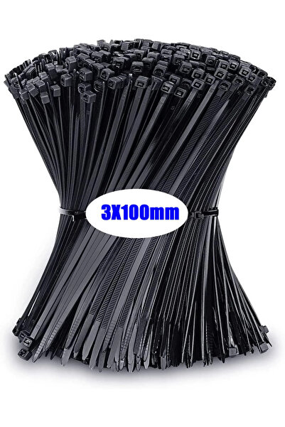 Choice17 200 قطعة سوداء - 3 × 100 مم، 500/100 قطعة من أربطة الكابلات البلاستي...