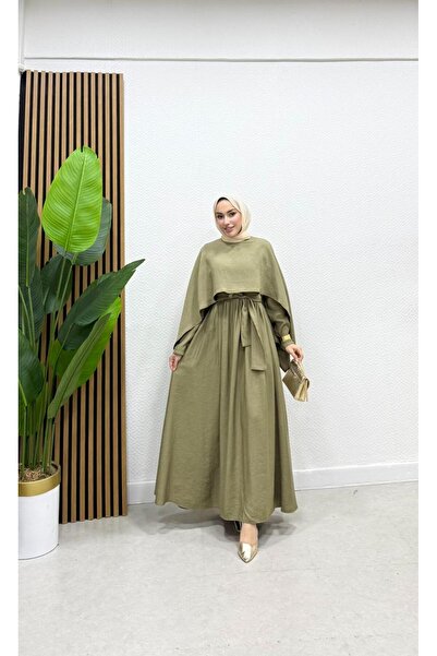 moda crn Pelerinli Tesettür Elbise