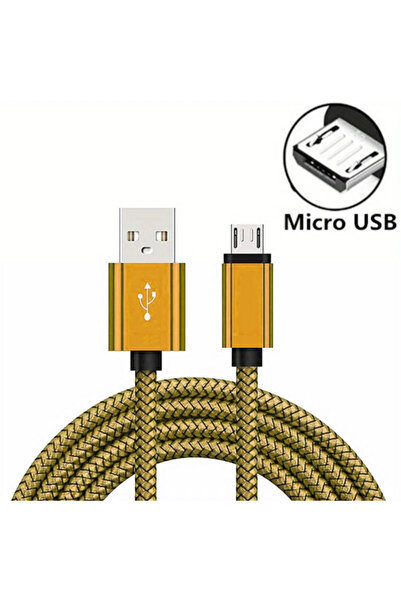 Choice14 1m 1pcs gold Micro USB Cable Data Sync 2A Fast Charging 1/3/5pcs Nyl...