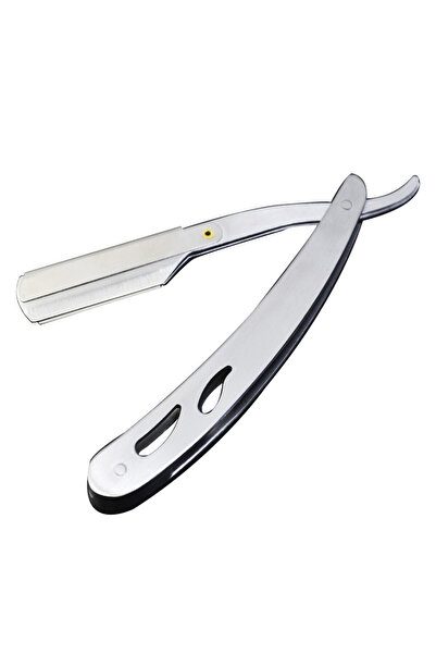 Choice ماكينة حلاقة يدوية احترافية فضية اللون، بشفرة مستقيمة من الفولاذ المقا...