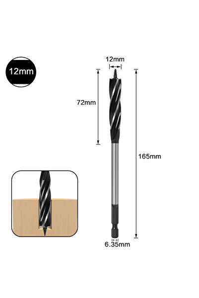Choice5 12mm 10mm-35mm Twist Drill Bit Set Wood Fast Cut Auger Carpenter Join...
