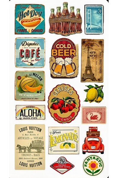 Limitless Design Retro Sinema Sticker Seti 22x30 cm – Vintage Movie Poster & ...