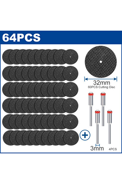 Choice7 مجموعة أقراص قطع كاشطة XCAN مقاس 32 مم مكونة من 64 قطعة مع عجلات تجلي...