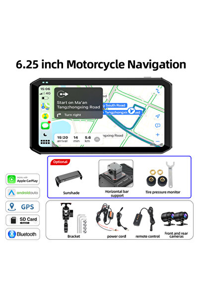 Choice13 مجموعة كاملة من مسجل بيانات الدراجة النارية، نظام كاربلاي، نظام أندر...