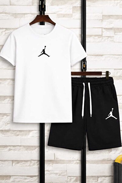 YK WEAR Tricou și pantaloni scurți cu imprimeu baschet, pentru bărbați/femei