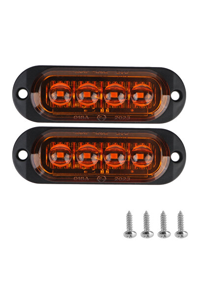 Choice4 Yellow Car Truck Trailer Beacon Lamp LED Side Light Waterproof DC 12V...