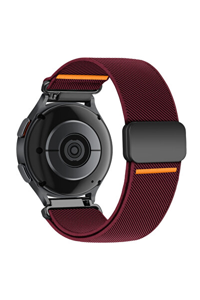 Choice4 سوار مغناطيسي بعرض 22 مم، لون أحمر خمري، مقاس 20 مم، 22 مم، مناسب لسا...