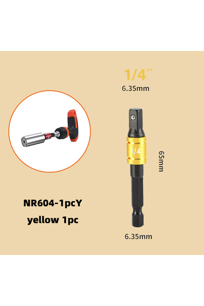 choice2 NR604-1pcY Sket Adapter 1/4'' Hex Shank to 1/4'' 3/8'' 1/2'' Square D...