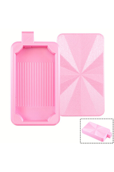 Choice صينية فنية مرصعة بالألماس بتدرج لوني وردي مع غطاء، صندوق تخزين للوحات ...