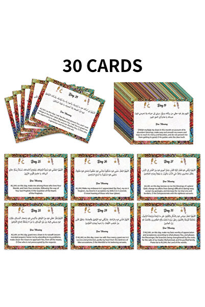 Choice 30pcs 30pcs Ramadan 30 Days Holy Month Dua Cards With Arabic Text,Engl...