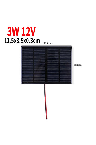 Choice1 ALLOYSEED 1PCS 3W 12V 1/2PCS Mini Solar Panel 3/2/1/0.4W 12/6/3/1.5V ...