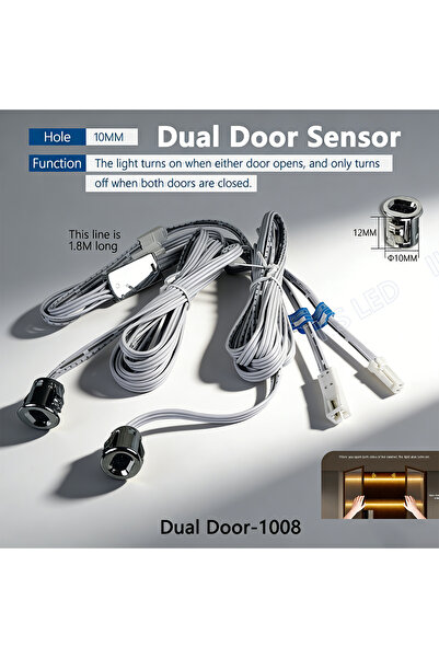 Choice13 مفتاح باب مزدوج يعمل باللمس، مفتاح مسح يدوي 5 أمبير 12-24 فولت، مستش...