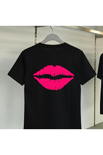 playwear Unisex Comfortable Fit Big Lip Lipstick Print Figure Back and Chest ...