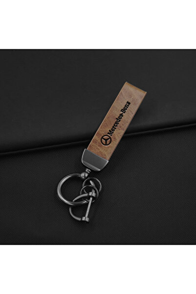 Choice3 قطعة واحدة - سلسلة سلسلة مفاتيح جلد عتيقة بشعار سيارة من سبائك الزنك ...