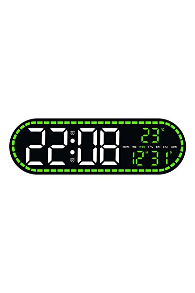 Choice4 green Large Digital Wall Clk Temperature and Date Week Display Electr...