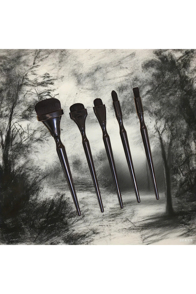 choice2 5Pcs Black Rendering Brush, Durable Watercolor Paint Brush for Charco...