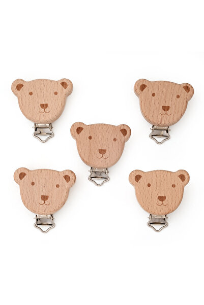 Choice5 Style6 5Pcs Beech Pacifier Clips Animal Form Teething Wooden Pacifier...