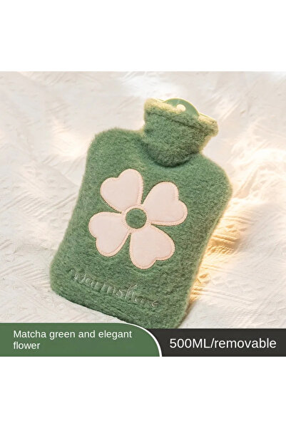 Choice3 Green 500ML Flannel Hot Water Bottle Hand Warmer Winter Cute Kawaii W...