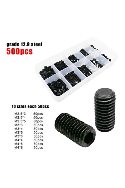 Choice3 500 قطعة من الفولاذ الأسود 500/1500X M2-M8 DIN913، فولاذ أسود 304 A2،...