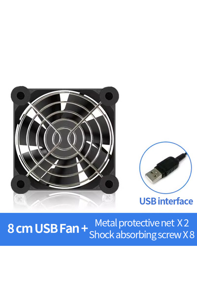 Choice4 مروحة سوداء بدون إضاءة RGB، 8 سم، مع شبكتين و8 براغي، من إنتاج شركة T...