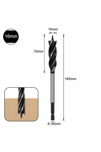 choice2 مجموعة رؤوس مثقاب حلزونية 16 مم، 10 مم - 35 مم، أداة قطع سريعة للخشب،...