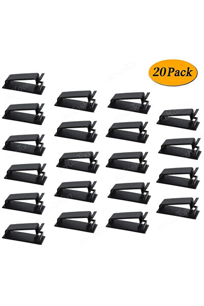 Choice1 20PCS-Black Self-adhesive Wire Holder Organizer Cable Clamp Cord Mana...