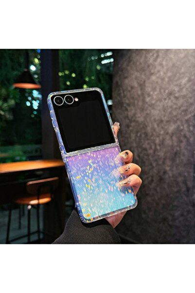 Choice1 غطاء حماية لامع متدرج بألوان قوس قزح لهاتف Galaxy Z Flip7، لون 1، منا...