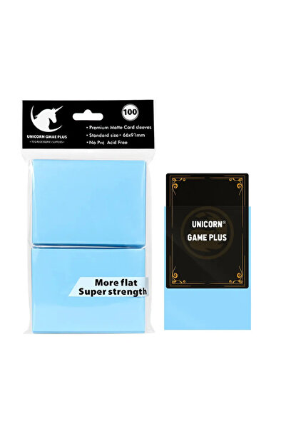 Choice17 أغطية بطاقات زرقاء بحيرية غير لامعة، 100 قطعة، مقاس قياسي 66 × 91 مم...