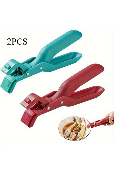 Choice مشبك وعاء مضاد للحروق باللونين الأزرق والأحمر للاستخدام المنزلي، حامل ...