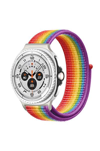 Choice55 سوار جديد من النايلون منسوج من RainbowS لساعة Watch 8 مقاس 40 و44 مم...