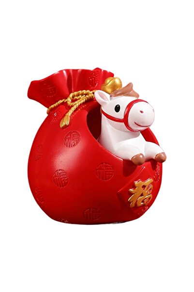 choice2 C 2026 ديكور رأس السنة الصينية حصان مغلف أحمر زينة سطح المكتب من الرا...