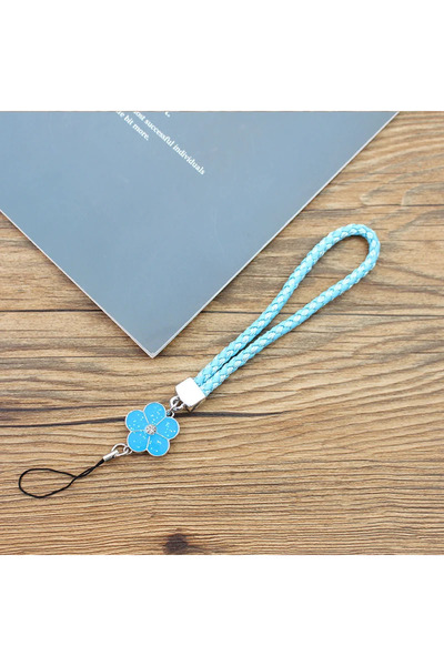 Choice3 Blue Solid Color Phone Wrist Strap Colorful Small Flower Mobile Phone...