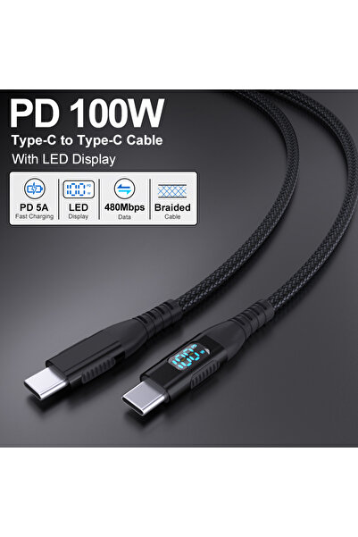 Choice7 كابل شحن سريع من نوع USB-C إلى Type-C، بطول 2 متر، مصنوع من النايلون ...