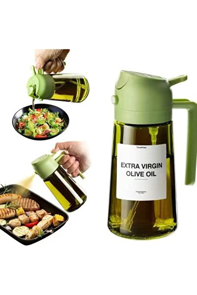 Choice موزع زيت زيتون زجاجي أخضر 2 في 1 مع بخاخ - زجاجة بخاخ زيت زيتون مانعة ...
