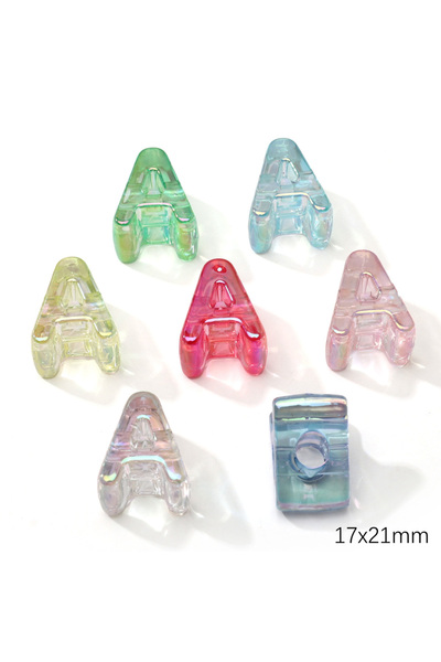 choice2 A 5Pcs Mixed Color Iridescent Acrylic Letter Beads Loose Spacer Beads...
